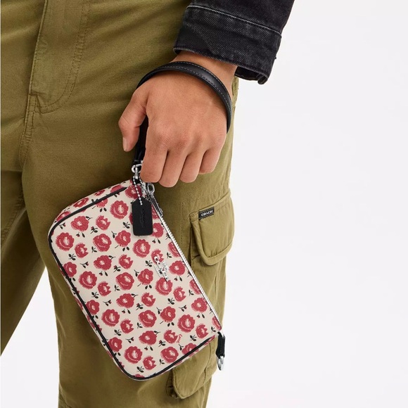 Coach Nolita 19  Red Floral zipping with free unbranded chain extenter CBM74 NWT main image 6